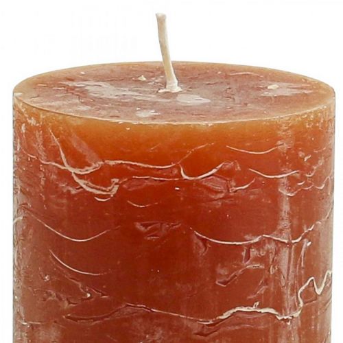 Prodotto Candele in tinta unita Candele a colonna rosso-marrone 60×80 mm 4 pz