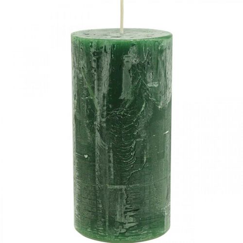 Prodotto Candele Tinta Unita Candele Pilastro Verde Scuro 70×140mm 4pz