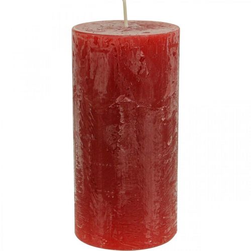 Prodotto Candele colorate Rosso Rustico autoestinguente 70×140mm 4pz