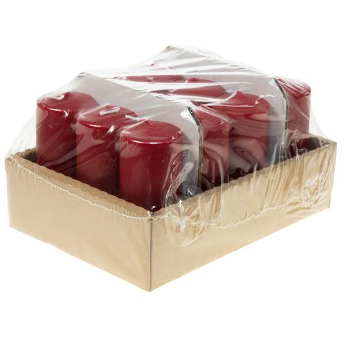 Floristik24 Candele Rosse Candele Pillar Rosse 120/50 Confezione 12pz