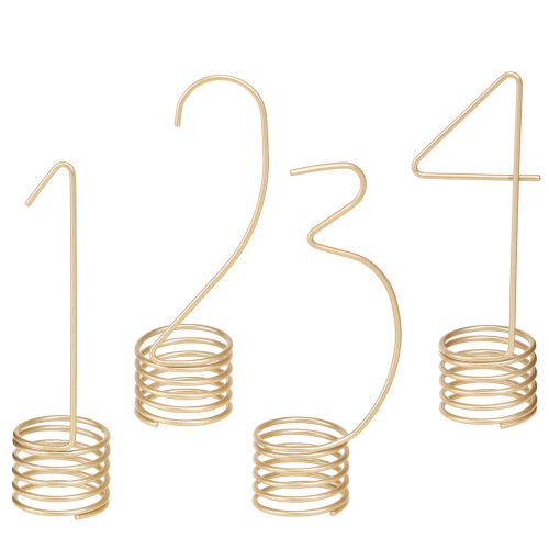 Floristik24 Decorazione per candele numeri dell&#39;Avvento 1-4 metallo oro opaco H10cm 4 pezzi