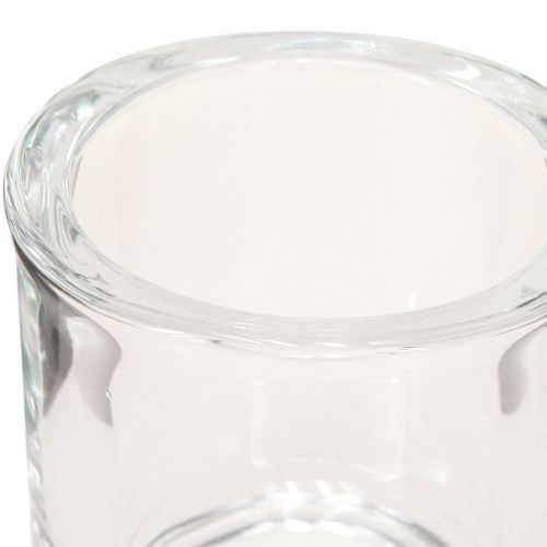 Prodotto Vaso in vetro per candele Mini secchio in vetro trasparente Ø6,5cm H6cm 6 pezzi