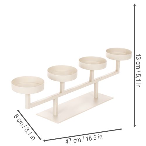 Candeliere moderno con quattro piattini portacandele, 47 cm | Floristik24.it