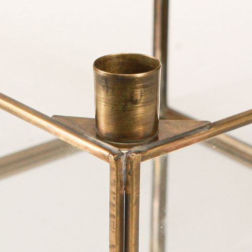 Prodotto Portacandele Specchio dell'Avvento da riempire in oro 15×15×10,5 cm
