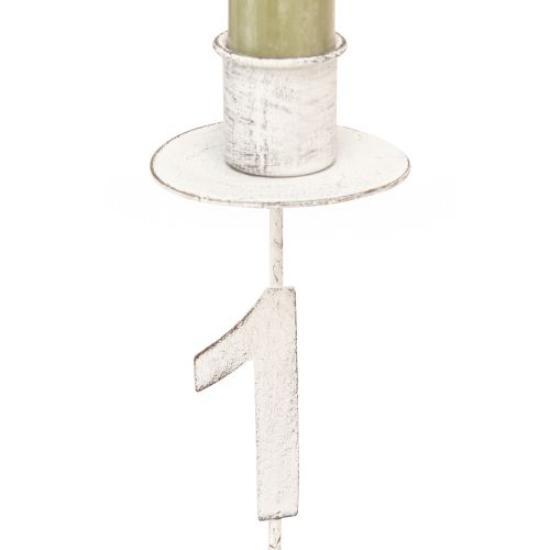 Prodotto Portacandele Avvento con spina e numeri bianco H11cm 4 pz