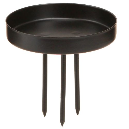 Floristik24 Portacandele Corona dell&#39;Avvento in metallo nero opaco Ø8cm 4 pezzi