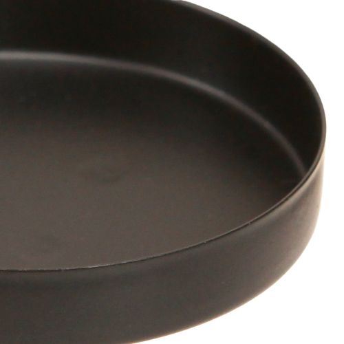 Floristik24 Portacandele Corona dell&#39;Avvento in metallo nero opaco Ø8cm 4 pezzi