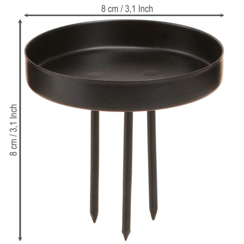 Prodotto Portacandele Corona dell'Avvento in metallo nero opaco Ø8cm 4 pezzi
