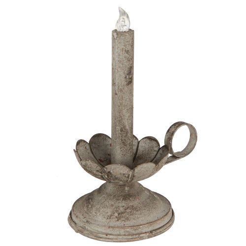 Floristik24 Portacandela antico con candela LED in metallo luce calda H22cm
