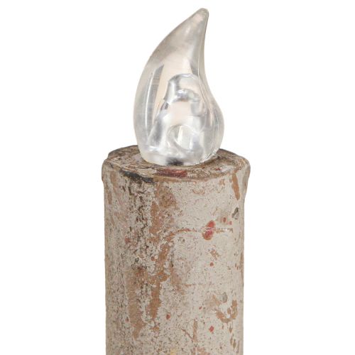 Floristik24 Portacandela antico con candela LED in metallo luce calda H22cm
