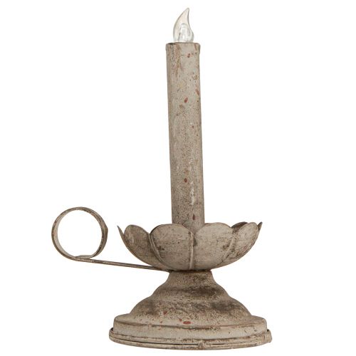 Floristik24 Portacandela antico con candela LED in metallo luce calda H22cm