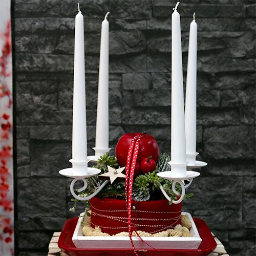 Floristik24 Candeliere per bottiglia Ø21cm 4 bracci bianco