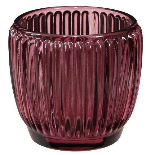 Floristik24 Portacandele in vetro Lanterna Berry retrò Ø7cm H7cm 6 pz