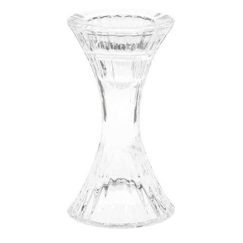 Floristik24 Portacandele portacandele in vetro con bastoncino tondo Ø7cm H13cm 2pz