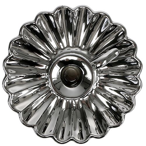 Floristik24 Candeliere Ceramica Argento Ø16cm