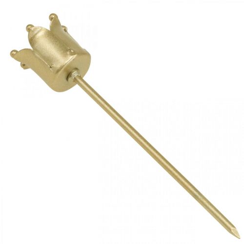 Prodotto Portacandele corona dorata, portacandele a bastone in metallo 4 pz