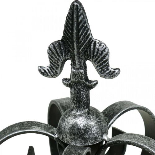 Prodotto Corona decorativa in metallo effetto argento antico Ø12cm H20cm