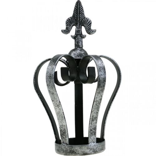 Prodotto Corona decorativa in metallo effetto argento antico Ø12cm H20cm