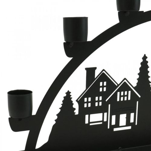 Prodotto Arco portacandele ad arco in metallo nero 40x6cm H18,5cm