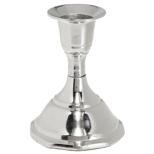 Floristik24 Portacandele portacandele in metallo argento H9,5 cm 2 pezzi