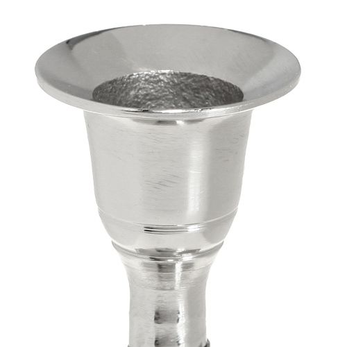 Prodotto Portacandele portacandele in metallo argento H9,5 cm 2 pezzi