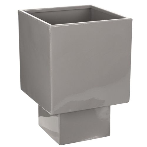 Vaso cubico grigio con base per decorazione moderna, 22 cm