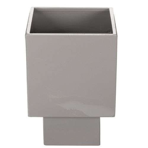 Vaso cubico grigio con base