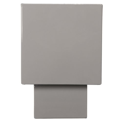 Vaso cubico grigio con base