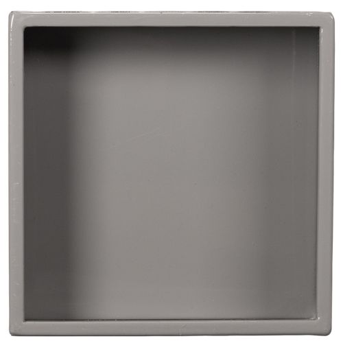 Vaso cubico grigio con base