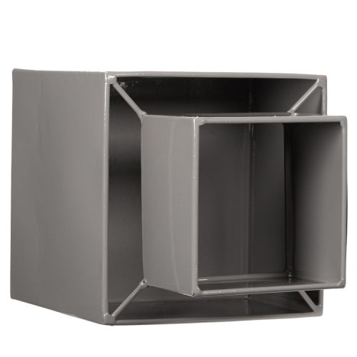 Vaso cubico grigio con base