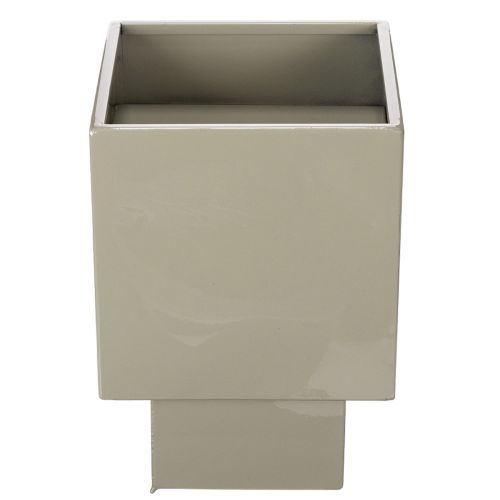 Vaso cubico verde, 22 cm, con