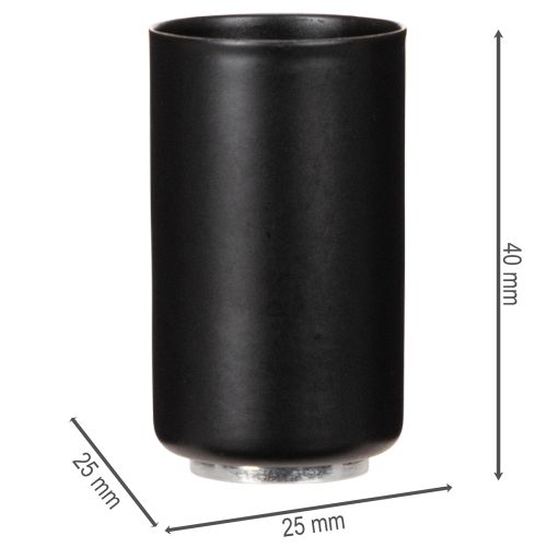 Portacandele magnetico rotondo, nero opaco, per candele coniche da 25 mm, confezione da 4 pezzi | Floristik24.it