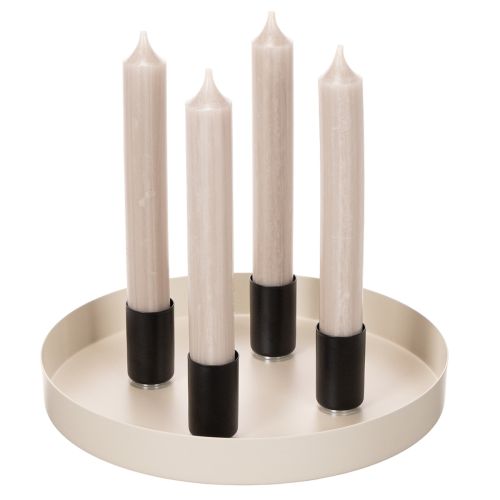 Portacandele magnetico rotondo, nero opaco, per candele coniche da 25 mm, confezione da 4 pezzi | Floristik24.it