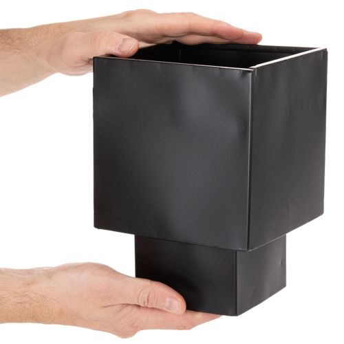 Vaso a cubo nero con base, moderno, 22 cm | Floristik24.it