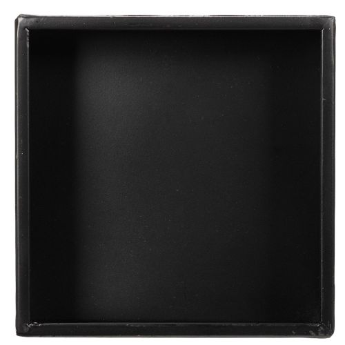 Vaso a cubo nero con base,