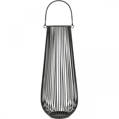 Prodotto Portacandele lanterna decorativa nera con manico Ø22cm H52cm