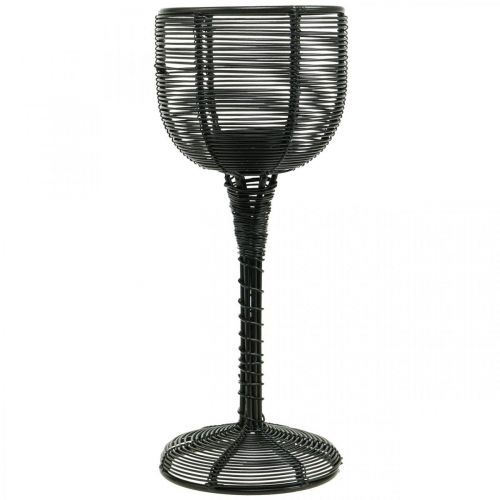 Prodotto Portacandele in metallo nero decorativo bicchiere da vino Ø13cm H31.5cm