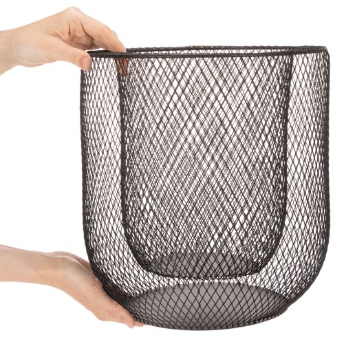 Set di 2 portacandele a cestello in filo metallico nero, Ø28,5/18 cm. | Floristik24.it