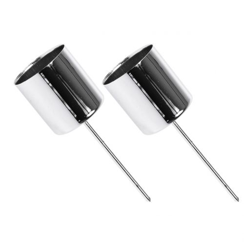 Portacandele argento per candele a bastoncino Ø3,5 cm 4 pz