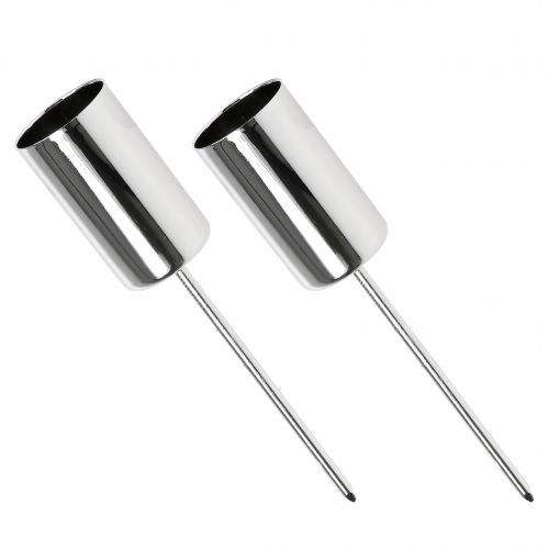 Prodotto Portacandele argento per candele a bastoncino Ø2,2 cm 4 pz