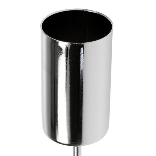 Prodotto Portacandele argento per candele a bastoncino Ø2,2 cm 4 pz