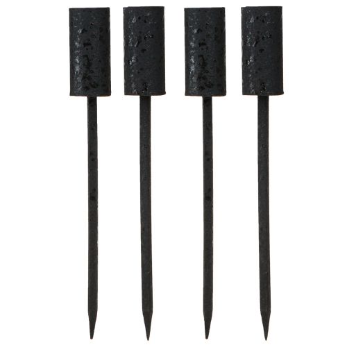 Prodotto Candele portacandele con mandrino in metallo nero Ø23mm 4 pezzi