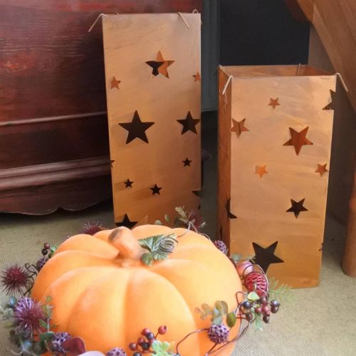 Prodotto Portacandele natalizi, finitura rustica, altezza 40/50 cm, set da 2