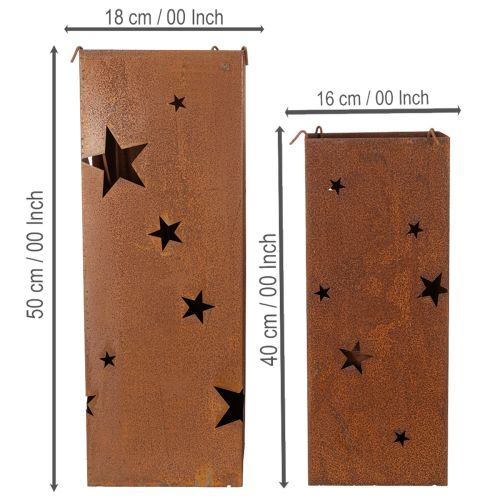 Prodotto Portacandele natalizi, finitura rustica, altezza 40/50 cm, set da 2