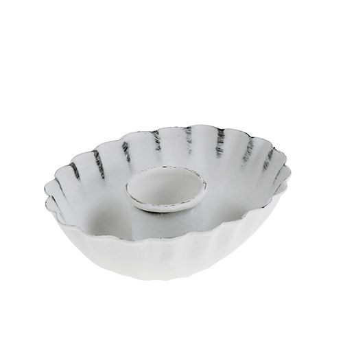 Floristik24 Candeliere bianco Ø8,5cm H2,5cm