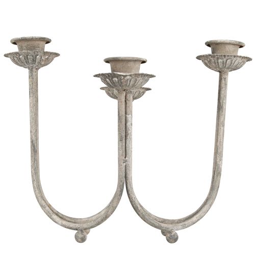 Prodotto Portacandele per 4 candele a stecco grigio vintage 31×23cm H25cm