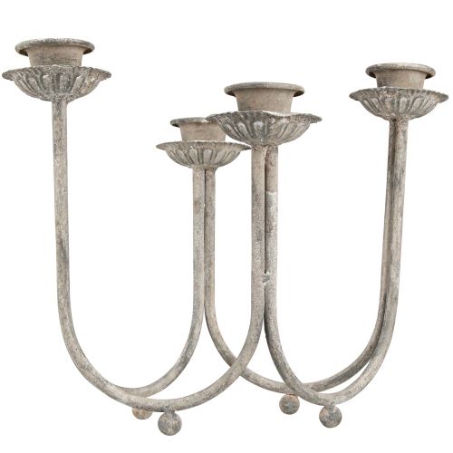 Prodotto Portacandele per 4 candele a stecco grigio vintage 31×23cm H25cm