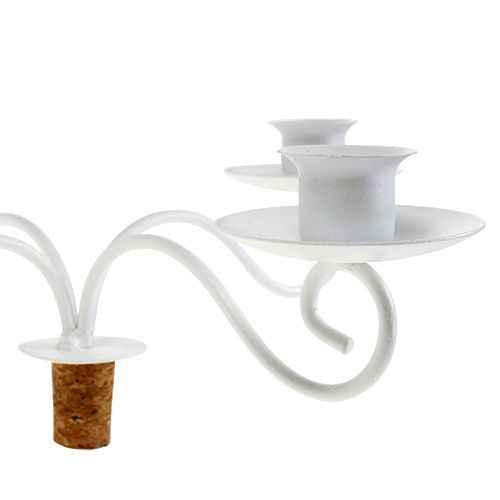 Floristik24 Candeliere per bottiglia Ø21cm 4 bracci bianco