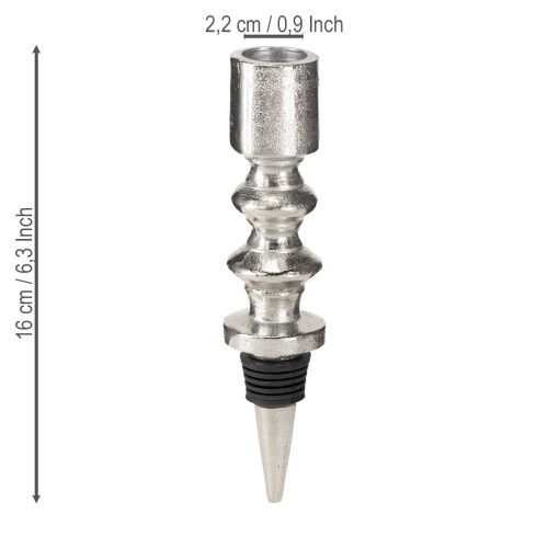 Prodotto Portacandele per bottiglie Portacandele per bottiglie argento 15cm