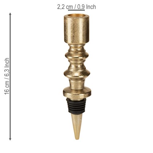 Prodotto Portacandele per bottiglie in metallo anticato oro chiaro H15cm